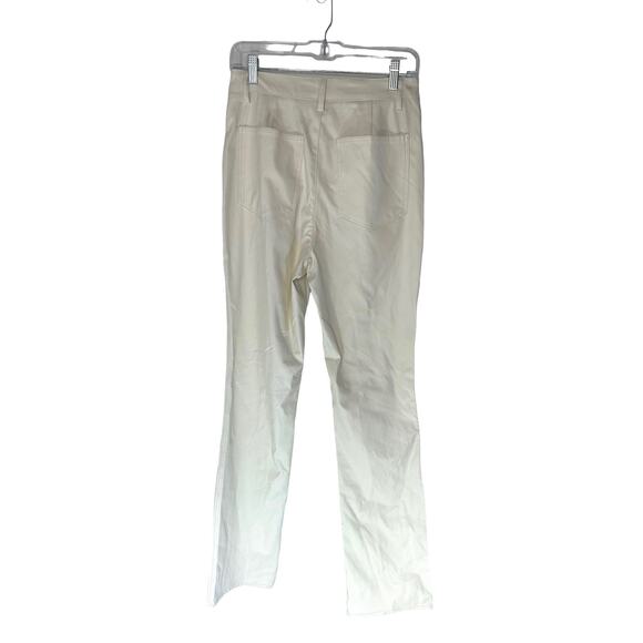 WeWoreWhat Ivory Casual Basic High Waist Croc Ankle Flare Pants Size 28 - Picture 12 of 16